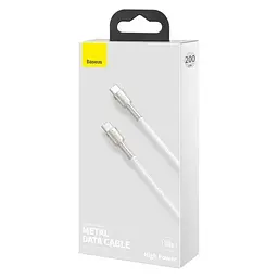 Кабель Baseus Cafule Metal USB-C to USB-C 100W 1m White (CATJK-C02) [82102] - мініатюра 9