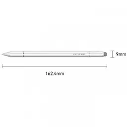Стилус Vention 3-in-1 Magnetic Stylus Pen White Aluminum Alloy Type (KQLW0) - мініатюра 2