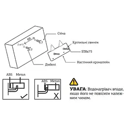 Водонагрівач Mixxus EWH-0515 Small Over 15 л над мийкою, 1500 Вт, "мокрий" ТЕН, вертикальний, квадратний, білий (WH0004) - мініатюра 3