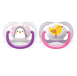 Пустушка Philips Avent Ultra Air Animal для дівчинки, 0-6 місяців, 2 шт. (SCF080/06) - мініатюра 4