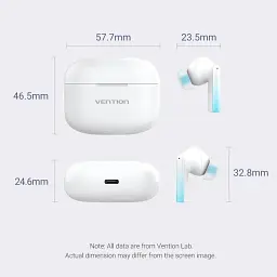 Навушники TWS Vention Elf Earbuds E04 White - мініатюра 2