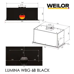 Витяжка повновбудована WEILOR LUMINA WBG 68 BLACK - мініатюра 18