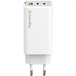 Зарядний пристрій ColorWay GaN Mini 65W PD Port PPS USB (USB-2C1A) white (CW-CHS058PD-WT) - мініатюра 2
