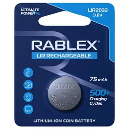Акумулятор Rablex LIR2032 3.6V 75mAh (RLIR2032)