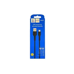 Дата кабель USB 2.0 AM to USB-C 1.0m 2.4A silicone black Denmen (DM-D42T-BK) - мініатюра 2