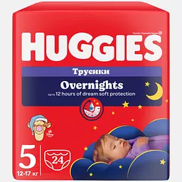 Підгузки Huggies Overnights Pants трусики 5 12-17 кг 24 шт. (5029053581095) - мініатюра 3