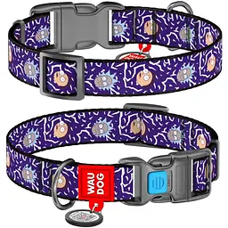 Нашийник для собак Waudog Nylon Рік та Морті 2, c QR паспортом, пластиковий фастекс, XL, 35-58х2, 5 см - мініатюра 3
