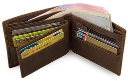 Чоловік шкіряний гаманець Vintage 12х10 см acs0016971 - мініатюра 9