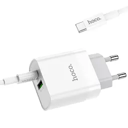 Комплект зарядний набір Hoco C80A Type-C to Type-C cable Rapido 2 порти 1 USB і 1 Type-C