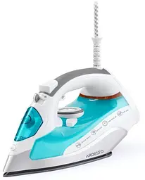 Праска Ardesto IR-C2228-TQ, білий/синій, 2200W, кераміка, паровий удар, постійна пара 35г/хв, резервур 280мл, вертикальна