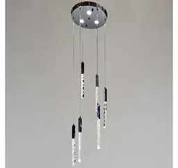 Срібляста каскадна LED люстра на 6 скляних підвісів Artlight 2350/6SL - мініатюра 4