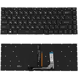 Клавіатура для ноутбука MSI (GS65) rus, black, без фрейма, підсвічування клавіш(оригінал) - мініатюра 2