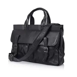 Чоловіча шкіряна сумка з відділом ноутбука TARWA GA-7107-1md Black