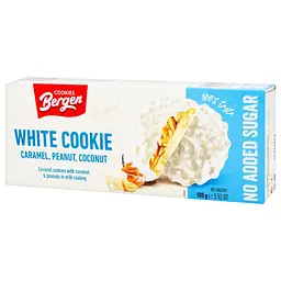 Печиво Bergen Cookies White Cookie Caramel Peanut Coconut 128 г