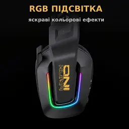 Бездротові ігрові навушники Onikuma GT828 геймерська Bluetooth гарнітура з мікрофоном та RGB Black (19119) - мініатюра 9