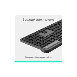Клавіатура Logitech Slim Solar+ Bluetooth Graphite (920-013764) - мініатюра 3