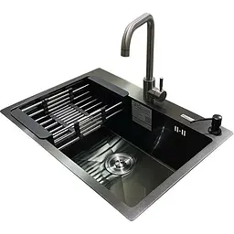 Комплект мийка + змішувач Romzha Arta U-600S BL (B)