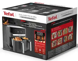 Аерогриль Tefal Dual EasyFry & Grill AirFryer чорний 2700 Вт (EY905B10) - мініатюра 17