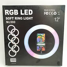 Кільцева LED лампа 30 см RGBW 8 кольорів зі штативом 210 см кільцеве світло підсвічування для фотографів блогерів тиктокерів візажистів - мініатюра 14