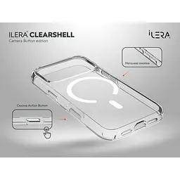 Чохол iLera ClearShell Camera Button with MagSafe для Apple iPhone 17 Pro Max Transparent (ILHsCLCaB17PrMx) [150430] - мініатюра 4