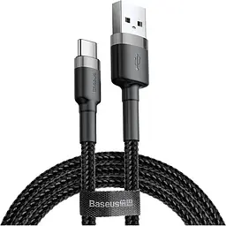Кабель Baseus Cafule cable USB For Type-C 3A 1m Gray Black - мініатюра 5
