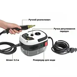 Пароочисник для прибирання Steam Cleaner 2500 Вт (1200 мл) з насадками та шлангом 2.2 м парогенератор для меблів, кухні, ванної та авто - мініатюра 5