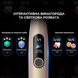 Електрична зубна щітка Oclean X Pro Digital Smart Sonic Toothbrush Champagne Gold [81248] - мініатюра 9