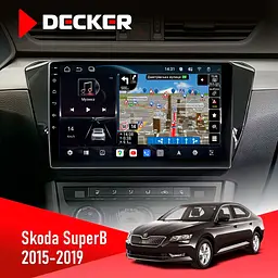 Штатна магнітола Skoda SuperB 2015-2019 Decker D10-011 4x64, DSP, 4G, 360 Decker (НФ-00006369)