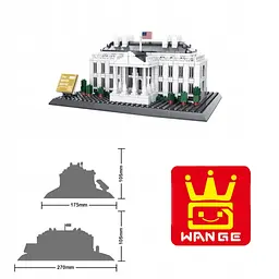 Конструктор Wange Архітектура 3D Білий дім The White house of Washington-USA 4214 3Д 773 деталі - мініатюра 4