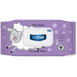 Серветки вологі для дітей Deep Fresh Lovely Babies Little Lamb з клапаном 120 шт.
