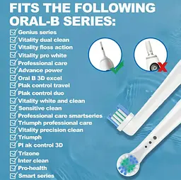 Змінні насадки для електричної зубної щітки Oral-B 4 шт., підходять для Precision Clean, Advance Power та ін. - мініатюра 19
