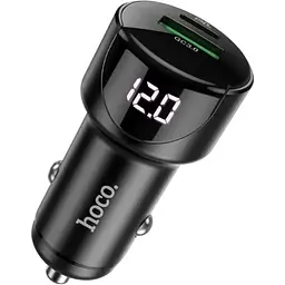 Автомобільний зарядний пристрій Hoco Z42 Display USB 20w Type-C 3.0A