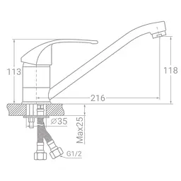 Змішувач TAU SM-2B244C (9843130) - мініатюра 2