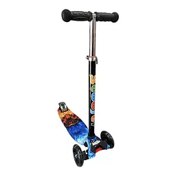 Самокат Scooter з підсвічуванням коліс для дівчинки та хлопчика синій - мініатюра 2