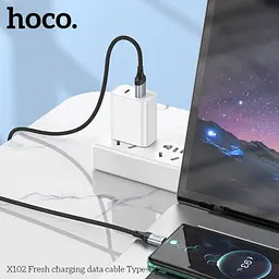 Кабель HOCO U110 charging data cable for Type-C/2,4A/1,2m. сірий - мініатюра 4