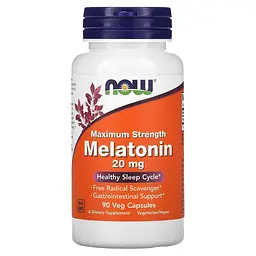 Мелатонін NOW Melatonin 20 mg, 90 вегакапсул для гарного сну