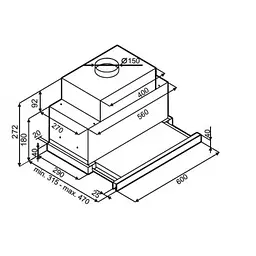 Телескопічна витяжка Best Chef Horizon box 1100 white 60 (4F263B2A7A) - мініатюра 2
