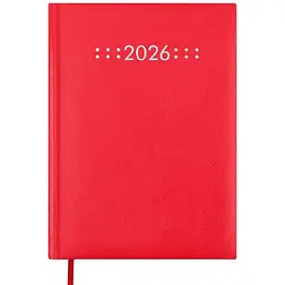 Щоденник датований Buromax Classic 2026 A5 бумвініл/поролон червоний (BM.21121-05)