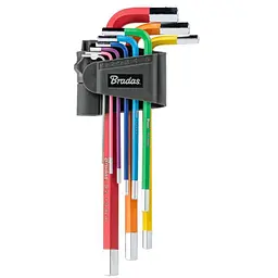 Набір шестигранних ключів HX 1,5-10 мм, 9 шт довгі (DIY-HKH42-LO/B)
