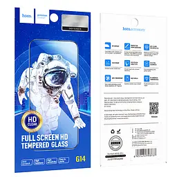 Захисне скло Hoco Guardian shield series full-screen HD tempered glass set for iP16 Plus/15 Plus (G14) Black