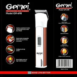Багатофункціональний триммер Gemei GM-698 2 в 1 для стрижки волосся носа вух брів - мініатюра 4