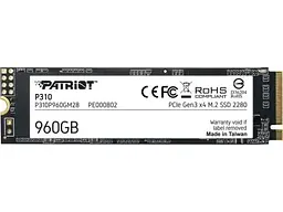 Твердотільний накопичувач SSD Patriot 960Gb, P310, PCI-E 3.0 x4, M.2 2280, 3D TLC, 2100/1800 МБ/с teh0019832 - мініатюра 2