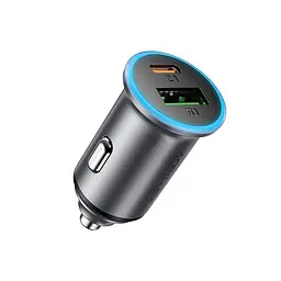 Адаптер автомобильный ACEFAST PD dual port metal car charger B15 1Type-C/1USB, PD/QC, 65W/3A