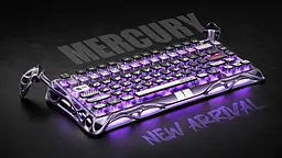 GravaStar Клавіатура магнітна Mercury V75 Pro 80keys, GravaStar x Gateron Jade Gaming, USB-A, 8k, RGB, Iron Purple - мініатюра 5