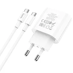МЗП Hoco C94A Metro PD20W (1USB-C) + кабель Type-C to Type-C White - мініатюра 6