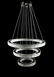 Світлодіодна люстра Splendid Ray L8045/400+600+800/3 LED (CH+Clear) з кришталем, хром, 235 Вт - мініатюра 3