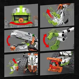 Конструктор робот програмований STEM-робот 5 в 1 Builder PRO з пультом і додатком робот-трансформер для дітей на радіокеруванні, 539 деталі - мініатюра 4