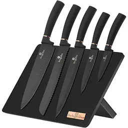 Набір ножів з магнітною підставкою Berlinger Haus Black Rose Collection (BH-2407)