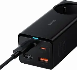 МЗП Baseus GaN3 Pro Desktop Powerstrip AC+2USB+2Type-C 65 W with Xiaobai Series Fast Charging Cable Type-C to Type PSZM000901 - мініатюра 2