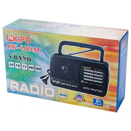 Радіоприймач всехвильовий FM 64-108 МГц, AM, SW від мережі 220V та батарейок 2*R20 радіо фм приймач Kipo KB 409 AC - мініатюра 6